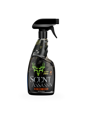 Scent blocker spray with a white background