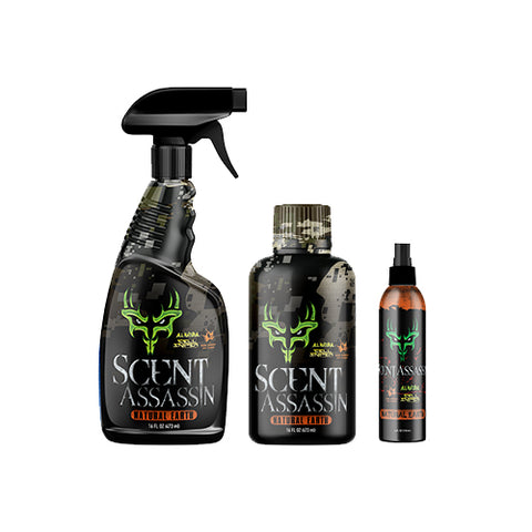 Natural Earth scent eliminator hunting sprays with refill in a combo pack 
