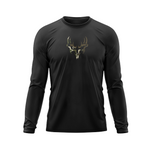 black hunting long sleeve shirts with demon deer print